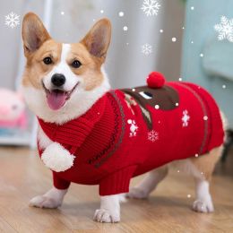 Sweaters Welsh Corgi Dog Clothes Winter Dog Sweater Christmas Pet Coat Outfit Garment Cat Chihuahua Puppy Clothing Xmas Dog Costume XXS