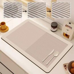 Carpets Crystal Velvet Kitchen Dish Mat Quick Dry Coffee Machine Super Absorbent Drain Placemat Bathroom Non-slip