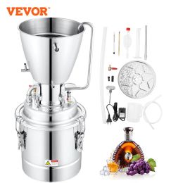 Makineler Vevor Alkol Distiller 10 // 30/50/70L Alkol Hala 304 Paslanmaz Çelik Tüp Bira Kiti Ev Distillery Viski Şarabı