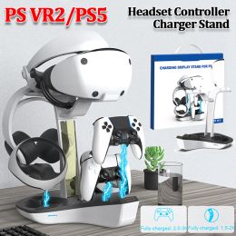 Glasses Charging Dock for PS5 PS VR2 Headset Stand Controller Charger Station LED Indicator Light Storage Helmet Earphones Bracket