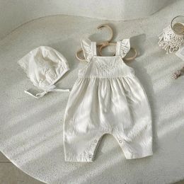 One-Pieces Baby Boys Girls Rompers Embroidered Baby Girl Overalls Sweet Jumpsuit 2022 Spring Summer Toddler Girls Ruffles Overalls