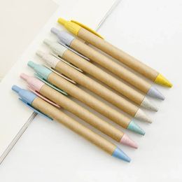 Pens 60/100pcs Fashion Kraft Paper Ballpoint Pens for Writing Cute School Supplies Stationery Pens Bulk Promotional Gift