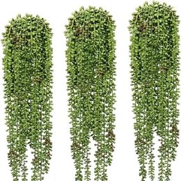 Decorative Flowers Hanging Artificial Plants Ivy Green Leaves Garland Grape Without Pot Fake Plant Wedding Wall Garden Christmas Home