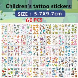 Tattoos 60PCS New Temporary Tattoo Sticker for Children Kids Waterproof Tattoos Festival Glitters Face Girls Boy Child Mini Fake Tattoo