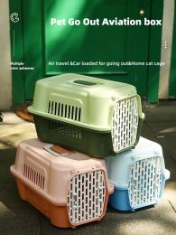 Cages Cat bag, portable cat aviation box, cat cage, pet dog shipping box, small dog car transportation, air freight