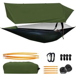 Camp Furniture Traveller Outdoor Waterproof and Mosquito proof Camping Hammock Hiking Integrated Off Ground Sunshade with Mosquito Net Hammock Y240423