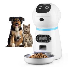 Feeding Smart Automatic Pet Feeder With Voice Record Stainless Steel LCD Screen Timer For Dog Food Bowl Cat Food Dispenser Pet Supplies