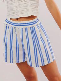 Women's Shorts Women Striped Lounge Y2k Elastic Waist Pajama Summer Going Out Pinstripe Print Boxer