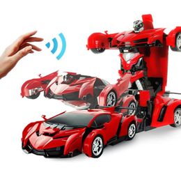 RC Car Transformation Robot Model Remote Control Cars Vehicle Electric Carro 2 In 1 RadioControlled Machine Gifts Toys for Boys Y9324994