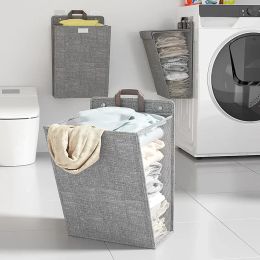 Baskets New Foldable Laundry Basket Multifunctional Home Layout and Storage Wall Hanging Laundry Basket Sundries Basket Storage Baskets