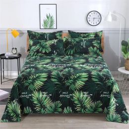 sets Newarrival Nordic Leaf Pattern 3pcs Bedding Sheet (1pc Bedsheet and 2pcs Pillowcases) Spring Autumn Bed Linens Soft Flat Sheets