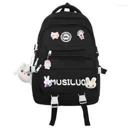 School Bags Black Girls Schoolbag Female 2024 Cartoon Cute Ins Wind Backpack College Birthday Sweet Large-capacity