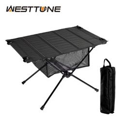 Camp Furniture WestTUNE camping folding table lightweight 1680D Oxford roll table portable aluminum alloy outdoor picnic travel table Y240423