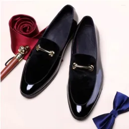 Dress Shoes Men's Formal Leather Shadow Patent Luxury Fashion Groom's Wedding Luxurious Oxford