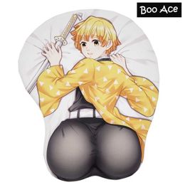 Mouse Pads Wrist Rests Agatsuma Zenitsu 3D Mouse Pad with Wrist Rest Y240423