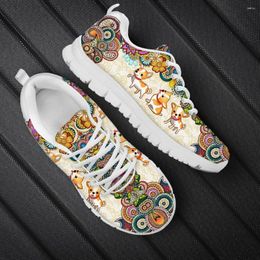 Casual Shoes WHEREISART African Print For Women Lace Up Flats Ladies Zapatillas Mujer Fashion Light Footwear Drop