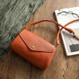 Luxury Fashion Pretty Girls Leather Shoulder Bag 100% Genuine s For Woman Small Female Sling Crossbody 240419