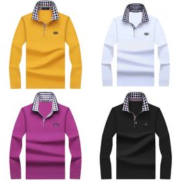 Long Fashion Sleeve T-shirt Middle-aged Business Leisure Polo Brand Men's Solid Color Paul Shirt Top 220408