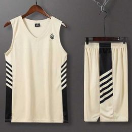 Fans Tops Tees Mens Basketball Jersey Set Double Pocket Basketball Vest Shorts Sports suit uniform Men Printed Sports Suit Training Shirt Y240423