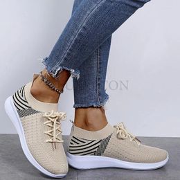 Casual Shoes Women Breathable Vulcanised 2024 Summer Lace Up Sports Running Comfort Plus Size 35-44