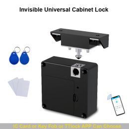 Control New Invisible Electronic Locker lock Smart IC Card Sensor Drawer Lock Intelligent Hidden Wooden Furniture Cabinet Door Lock