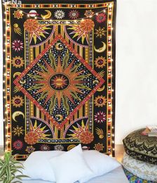 Zodiac Astrology Sun Moon Star Mandala Tapestry Wall Hanging Beach Mat Decor Throw Blanket Twin Tapestries 240409