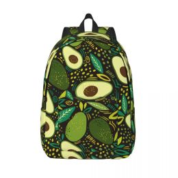 Bags Avocado Flower Floral Casual Backpack with Pocket High School Hiking Travel Fruit Daypack for Men Women College Shoulder Bag