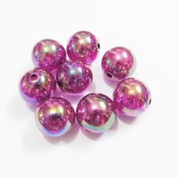 Necklaces Wholesale Newest 20mm Dark Purplish Red Transparent Crack AB Beads ,Chunky Beads For Kids Necklace