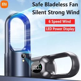 Sandals Xiaomi New Bladeless Fan Led Display Desktop Fanless Blade Cooler Cooling Fan for Office Portable Silent Fan Typec Charging