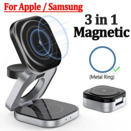 Chargers 3 In 1 Magnetic Wireless Charger Stand Pad iPhone 15 14 13 Pro Max IWatch 8 7 6 Samsung Watch AirPods Fast Charging Dock Station