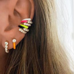 Earrings 2020 summer hot selling no piercing Neon enamel ear cuff clip on earring Colourful fashion women Jewellery
