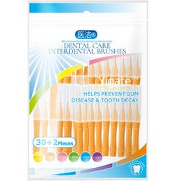 2024 32 Pcs/bag Interdental Brushing Interdental Brush Orthodontic Correction Braces Toothbrush 0.4-1.5 Soft Fur Interdental Brushorthodontic braces toothbrush