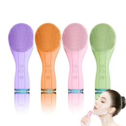 Scrubbers Facial Cleansing Brush Electric Deep Pore Cleaning Sonic Vibration Waterproof Acne Blackhead Remover Pore Cleaner Silicone