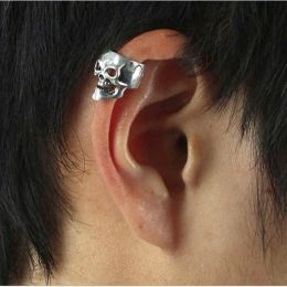 Earrings 2pcs/pair Vintage Antique Ear Cuff Punk Small Hollow Skull Charm Clip Earrings Jewellery