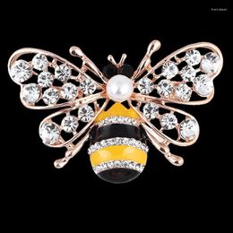 Brooches Fancy Gold Colour Stunning Clear Crystals And Pearl Lovely Bee Brooch Adorable Insect Pins For Women Men Jewellery Broach