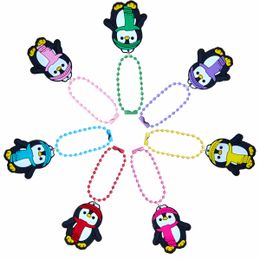 Keychains Lanyards Cartoon Penguin Series Keychain Key Ring Ball Bead Fashion Keyrings Charms Car For Women Girls Bag Drop Delivery Otr3S