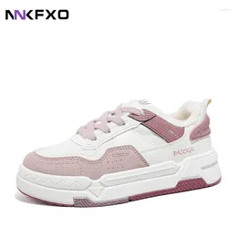 Casual Shoes Women Small White Board-shoes Korean Style Thick Sole Winter Plush Warm Cotton-padded QB581