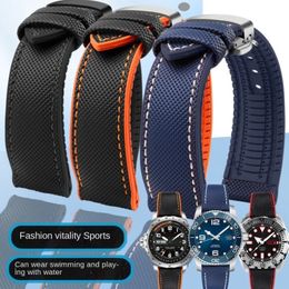 For series nylon rubber Bottom watch strap 20mm 22mm 23 Strap Men soft Waterproof Wrist Band 240409