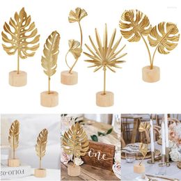 Decorative Flowers 1Pc Metal Artificial Leaf Ornament Golden Tropical Palm Home Table Decor Summer Wedding Party Decoration Fake Plant