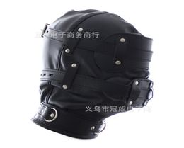 2020 Erotic Sex BDSM Bondage Leather Hood for Adult Play Games Full Masks Fetish Face Blindfold for Couple Games W9968227156