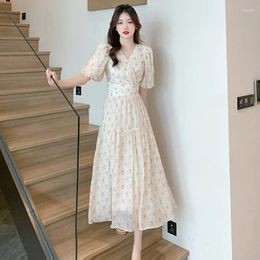 Party Dresses In The Summer Of 2024 Hubble-bubble Sleeve Floral Two-piece Design Feeling Shirt Jacket Skirts Dress