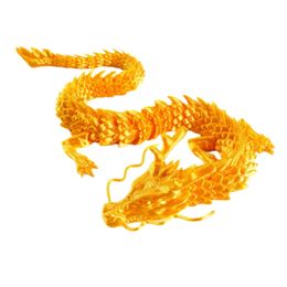 3D Printed Dragon Figures Decor Toy Multi-Jointed Movable Hand-held Articulated Dragon Toy for Home Car Office Tabletop Ornament