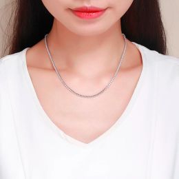 Necklaces 35cm+5cm 2mm Yellow Gold Colour Tennis CZ Chain Short Choker Necklace For Women Girls Jewellery Collier Collares Kolye Ketting 14"