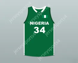CUSTOM ANY Name Number Mens Youth/Kids GIANNIS ANTETOKOUNMPO 34 NIGERIA GREEN BASKETBALL JERSEY TOP Stitched S-6XL