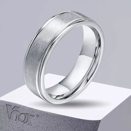 Bands Vnox 6mm Matte Surface Ring for Men, Classic Stainless Steel Wedding Band, Unisex Basic Plain Tail Ring