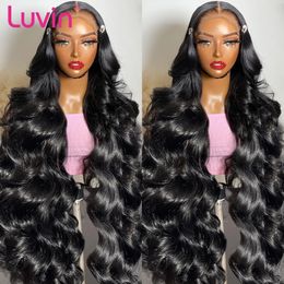 Luvin 38 40 Inch Body Wave Lace Frontal Wigs 13x4 13x6 HD Front Human Hair Brazilian Glueless Wig For Woman 240419