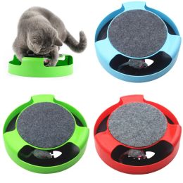 Toys Cat Toy Catch The Mouse Motion Cat Funny Interactive Rotating Running Toy Grinding Claw Cat Turntable Self Hi Tease Cat Toy