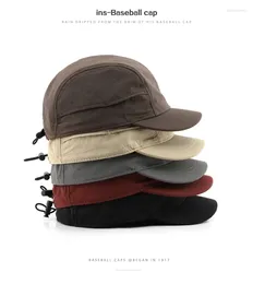 Ball Caps Short-brimmed Baseball Cap Quick Dry Pure Colour Light Plate Japanese Retro Outdoor Sports Camping