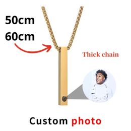 WGPTBDL Projection Custom Name Necklace Stainless Personalised Pendant Po Jewellery Couples Christamas Day Birthday Memory Gift 240423