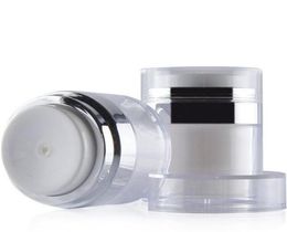 15g 30g 50g Airless Acrylic Cream Jar Vacuum Bottle White Cosmetic Makeup Jars Refillable Container Lotion Pump Bottles4798059